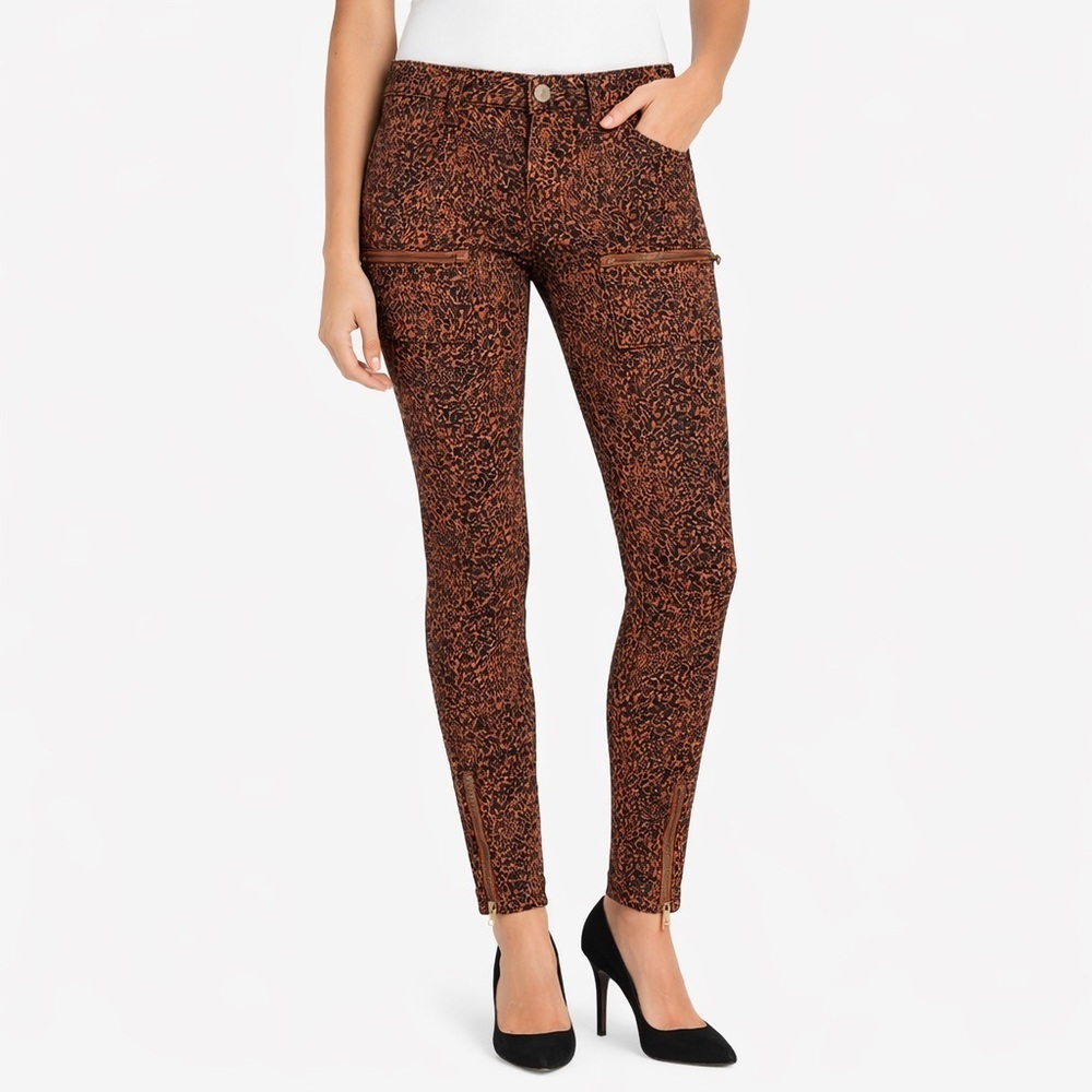 Joie Leopard Print Skinny Cargo Pants Zip Ankle Size 24 NWT